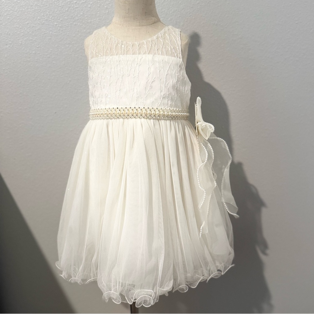 NWT American Princess Ivory Dress + Bow - Special Event B-day Flower Girl
